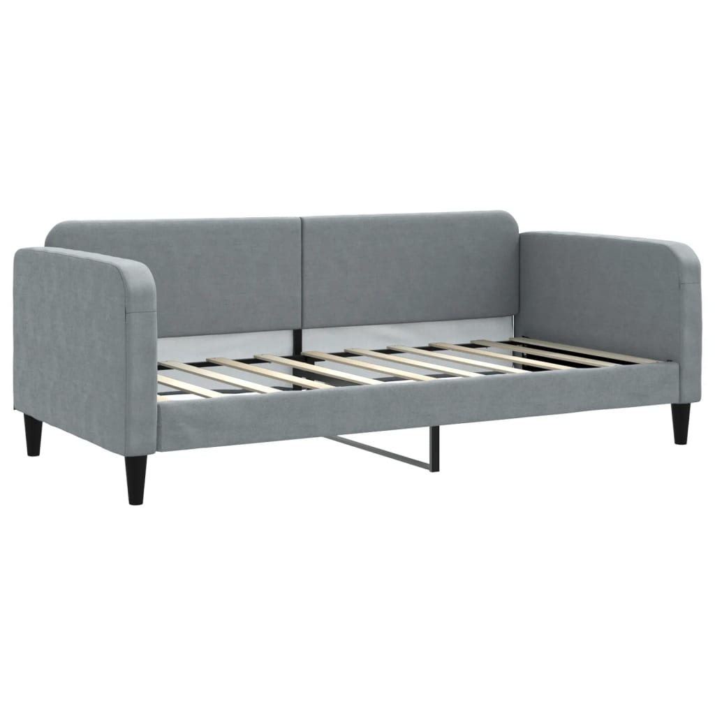 vidaXL Daybed with Trundle and Drawers Light Grey 90x190 cm Fabric 4