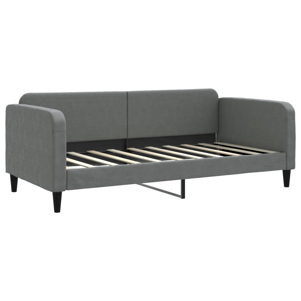vidaXL Daybed with Trundle and Drawers Dark Grey 90x190 cm Fabric 4