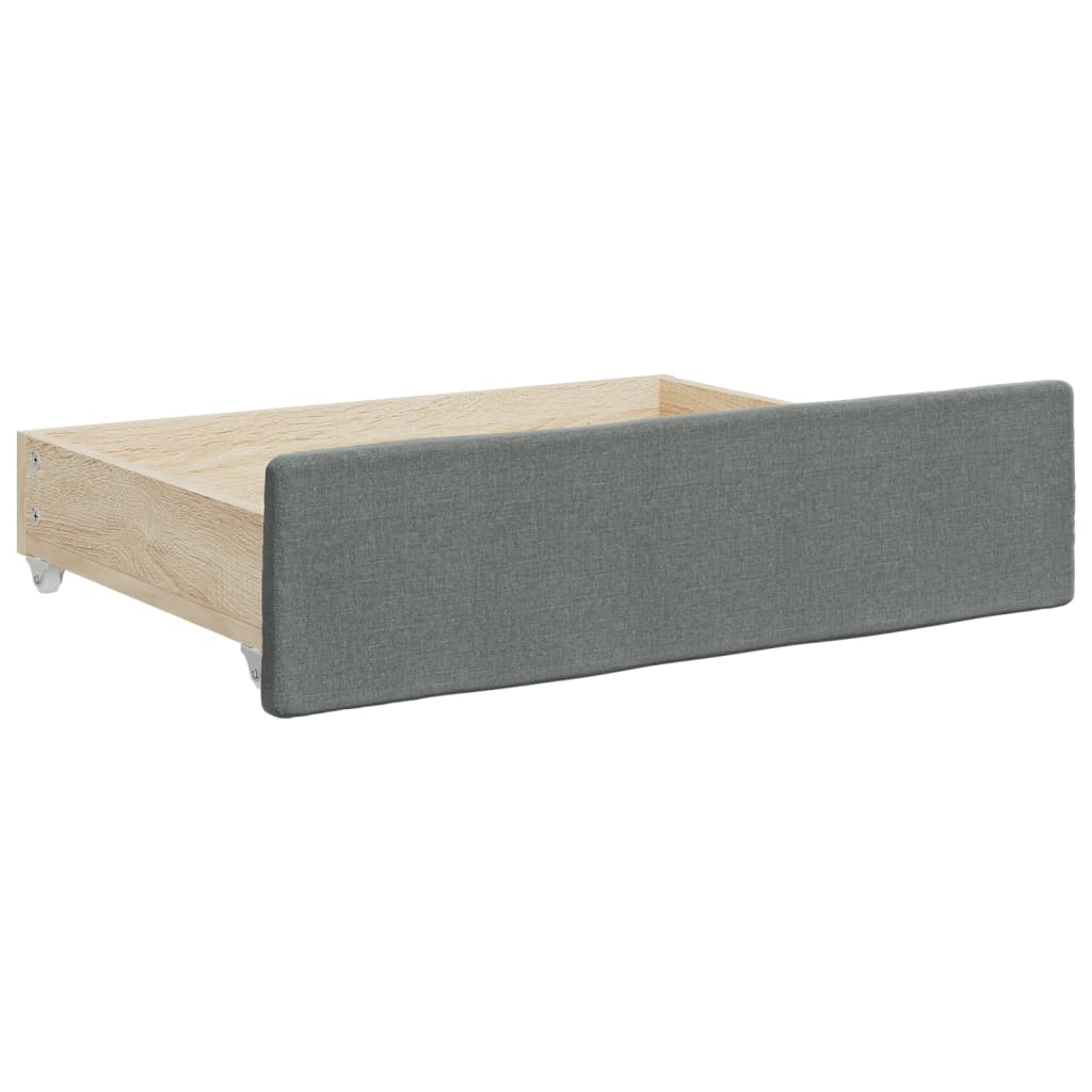 vidaXL Daybed with Trundle and Drawers Dark Grey 90x190 cm Fabric 6