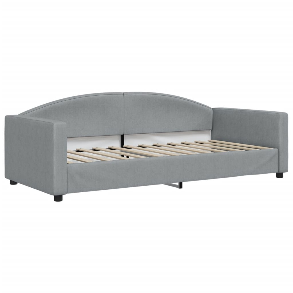 vidaXL Daybed with Trundle and Drawers Light Grey 90x190 cm Fabric 4