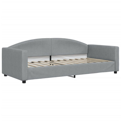 vidaXL Daybed with Trundle and Drawers Light Grey 90x190 cm Fabric 4