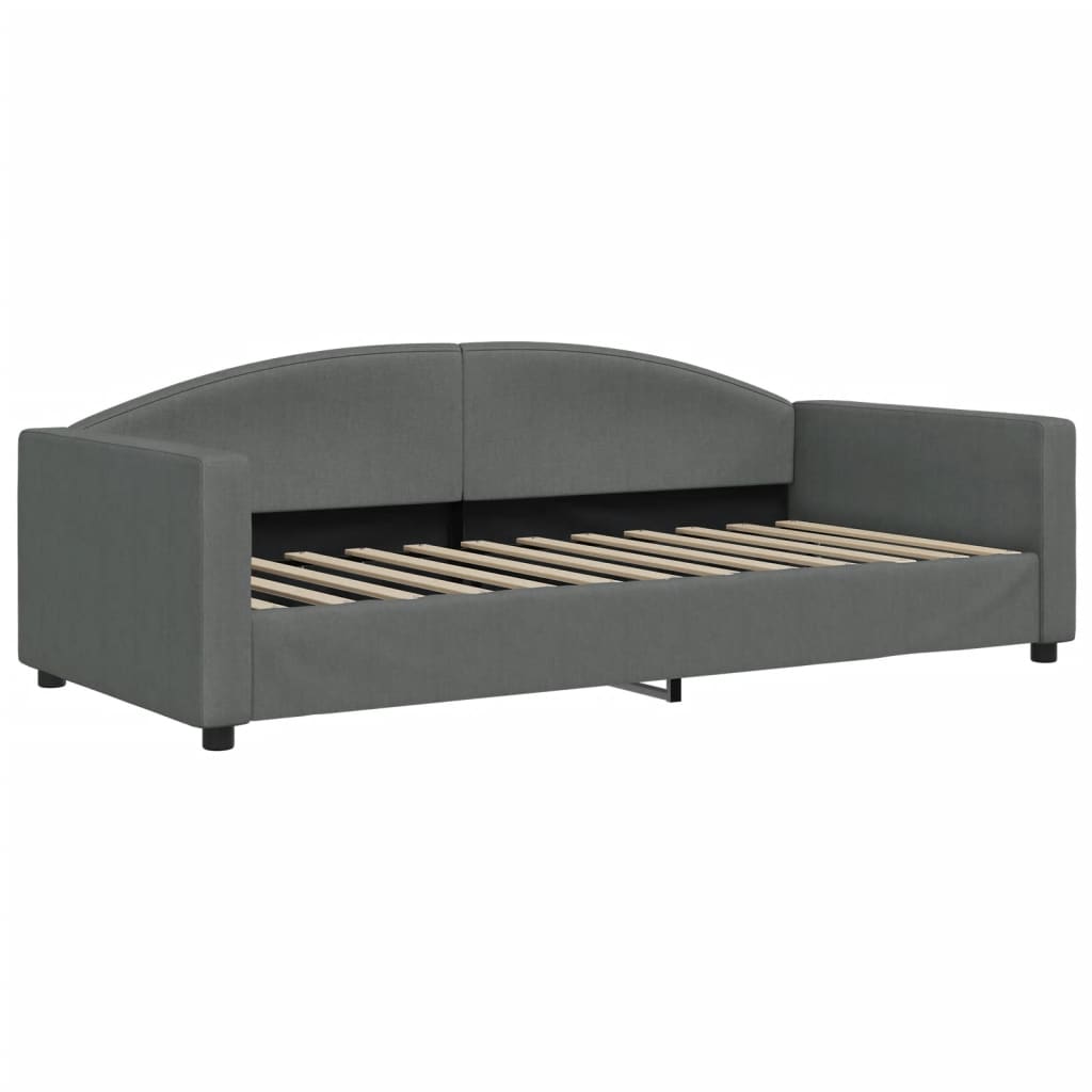 vidaXL Daybed with Trundle and Drawers Dark Grey 90x190 cm Fabric 4