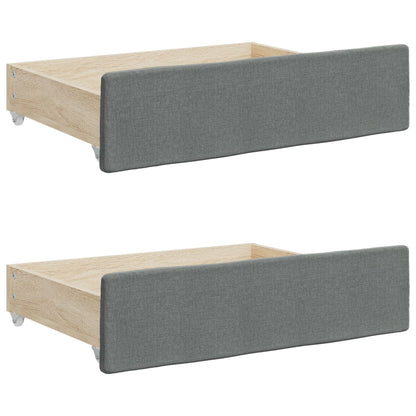 vidaXL Daybed with Trundle and Drawers Dark Grey 90x190 cm Fabric 6
