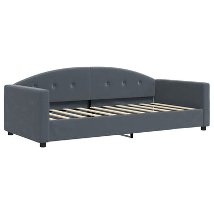vidaXL Daybed with Trundle and Drawers Dark Grey 90x190 cm Velvet 4
