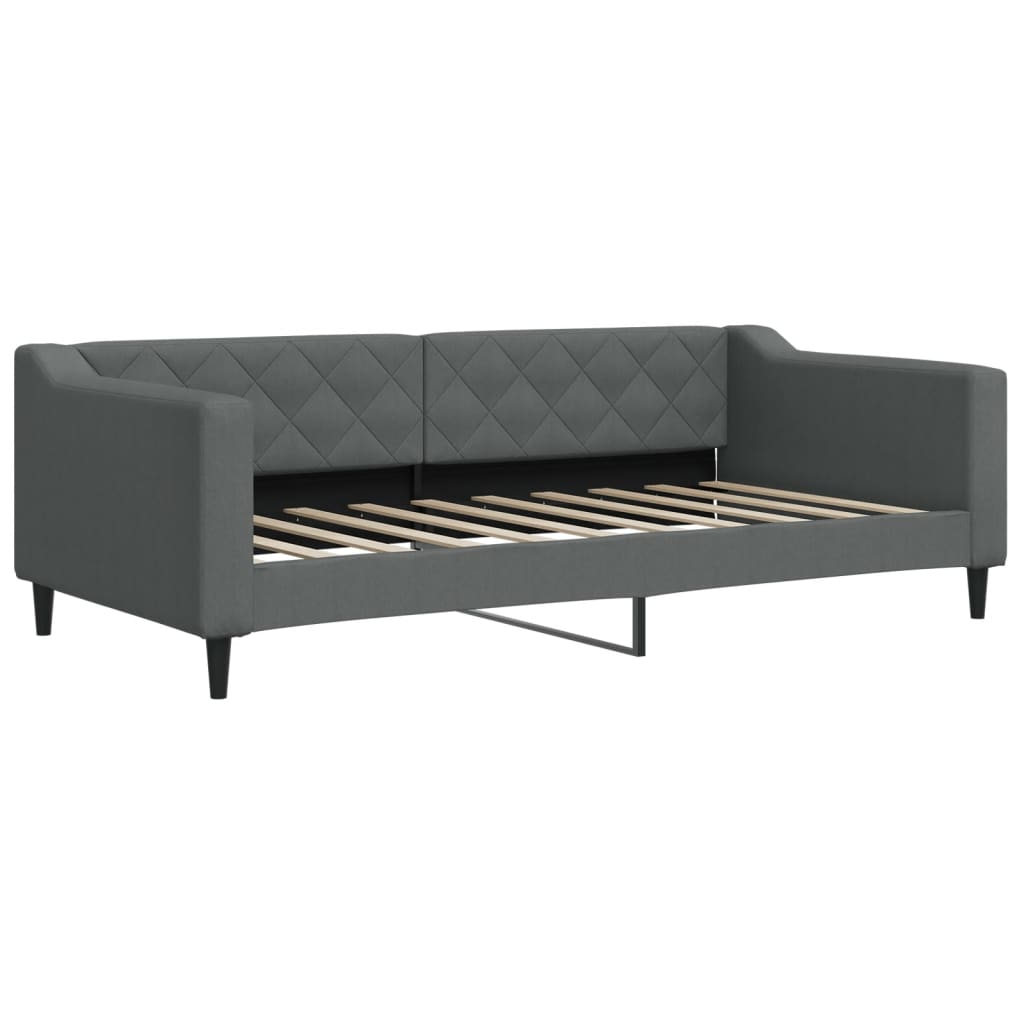 vidaXL Daybed with Trundle and Drawers Dark Grey 90x190 cm Fabric 4