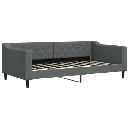 vidaXL Daybed with Trundle and Drawers Dark Grey 90x190 cm Fabric 4