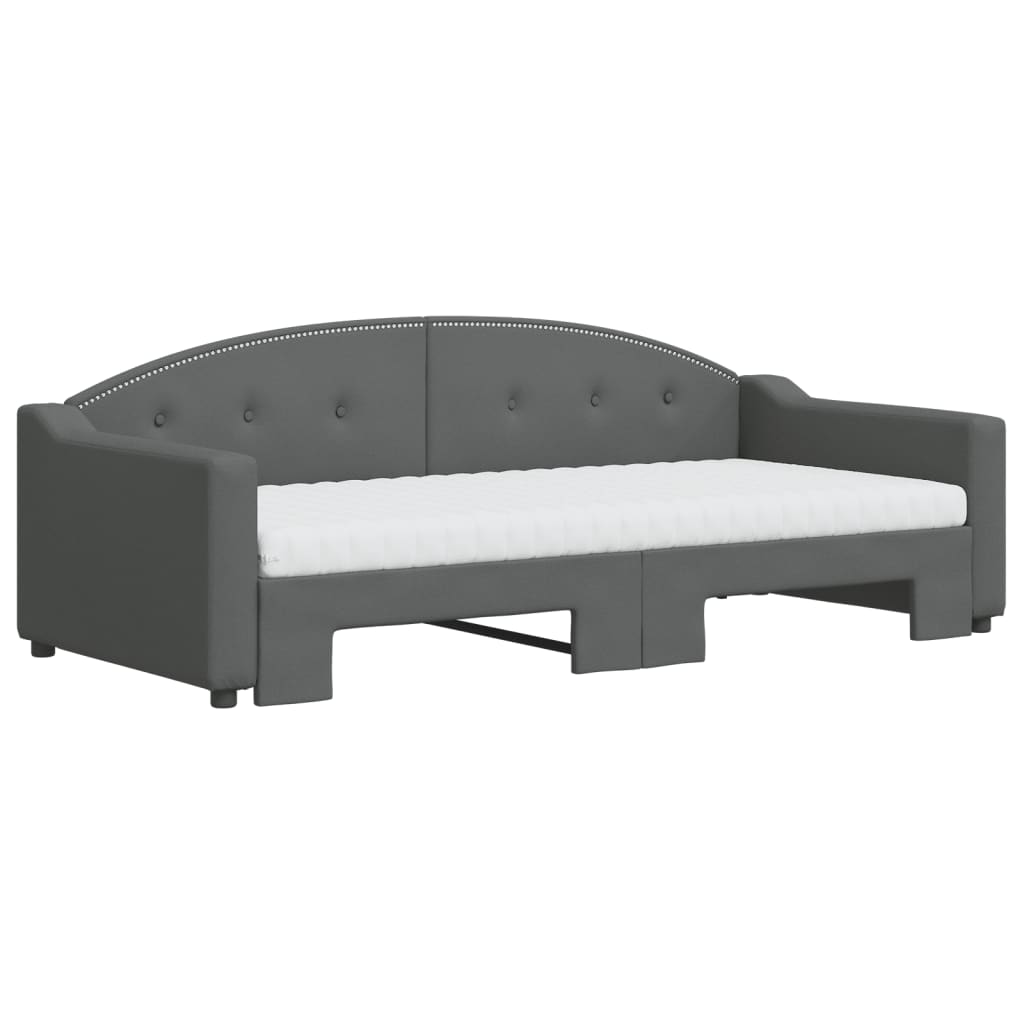 Daybed 90x190 cm Fabric With trundle & mattress