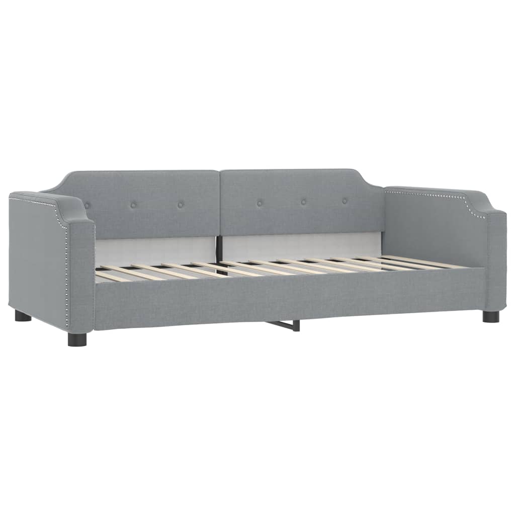 vidaXL Daybed with Trundle and Drawers Light Grey 90x190 cm Fabric 4