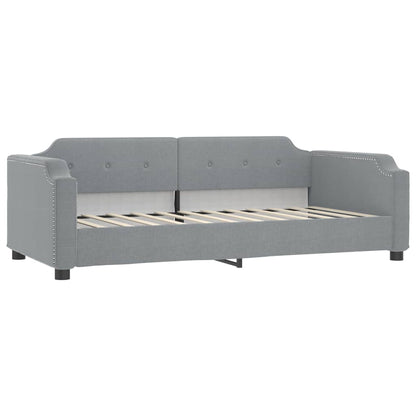 vidaXL Daybed with Trundle and Drawers Light Grey 90x190 cm Fabric 4