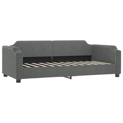 vidaXL Daybed with Trundle and Drawers Dark Grey 90x190 cm Fabric 4