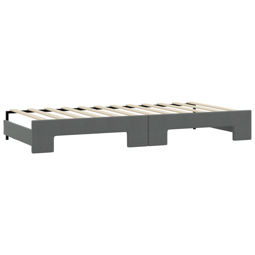 vidaXL Daybed with Trundle and Drawers Dark Grey 90x190 cm Fabric 5