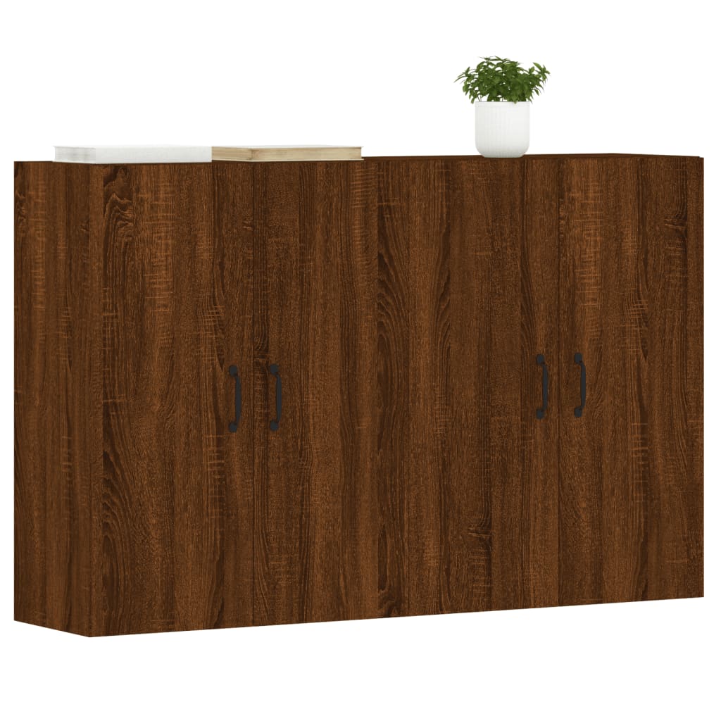 vidaXL Wall Mounted Cabinets 2 pcs Brown Oak Engineered Wood