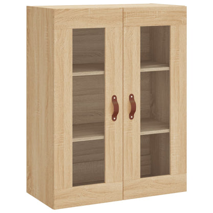 Wall Mounted Cabinets 2 pcs Engineered Wood Leather Sonoma oak
