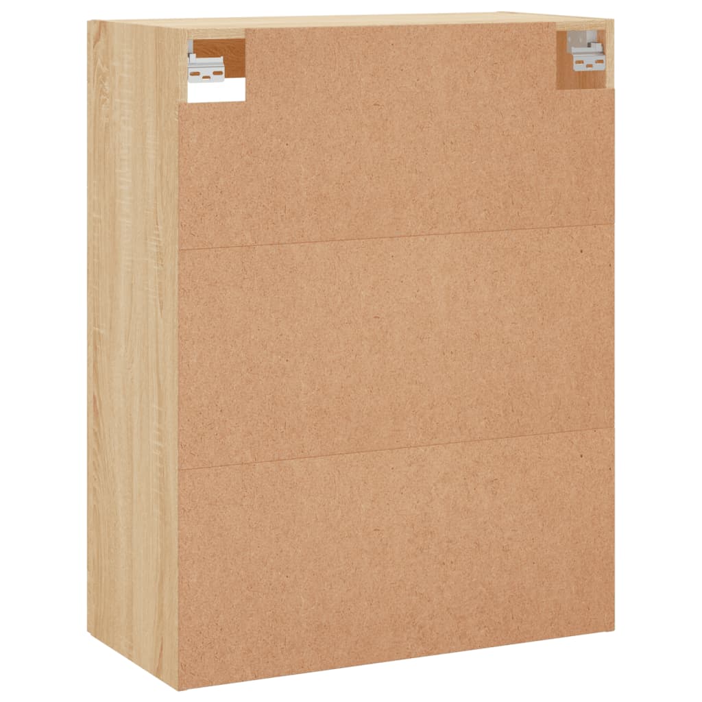 Wall Mounted Cabinets 2 pcs Engineered Wood Leather Sonoma oak