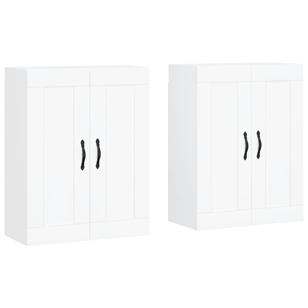 Wall Mounted Cabinets 2 pcs Engineered Wood Leaf Black White