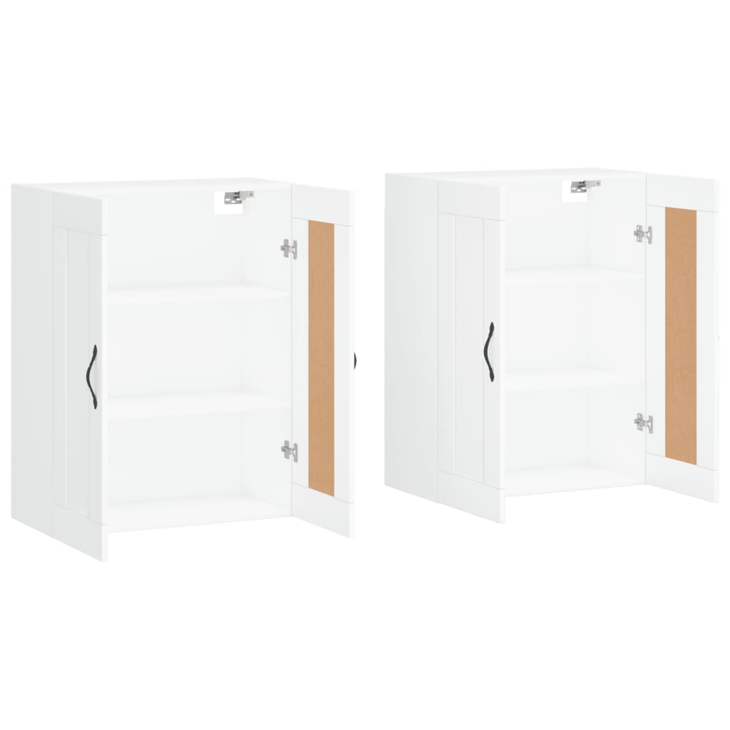 Wall Mounted Cabinets 2 pcs Engineered Wood Leaf Black White
