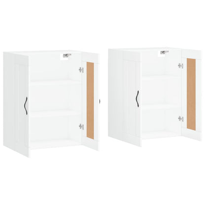 Wall Mounted Cabinets 2 pcs Engineered Wood Leaf Black White