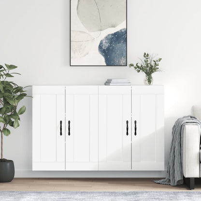 Wall Mounted Cabinets 2 pcs Engineered Wood Leaf Black White