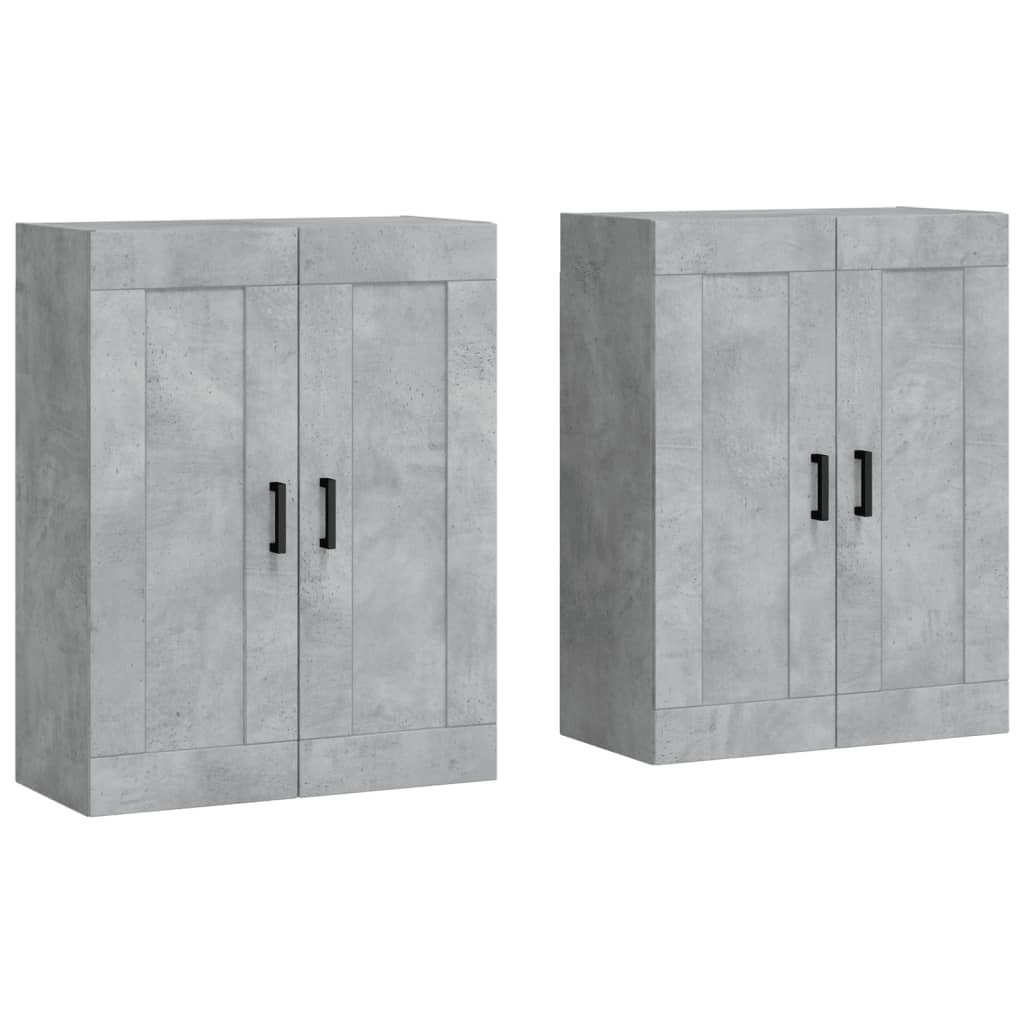 vidaXL Wall Mounted Cabinets 2 pcs Concrete Grey Engineered Wood