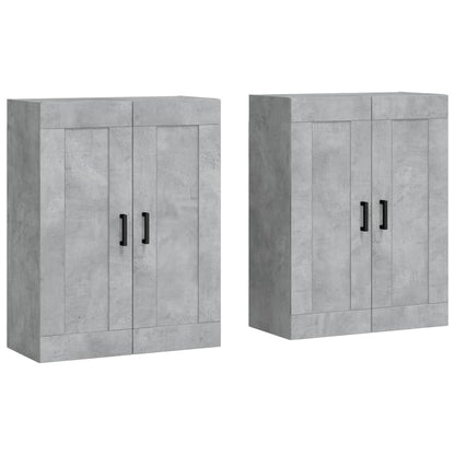 vidaXL Wall Mounted Cabinets 2 pcs Concrete Grey Engineered Wood