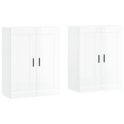 vidaXL Wall Mounted Cabinets 2 pcs High Gloss White Engineered Wood