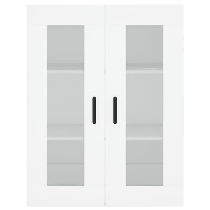 Highboard 69.5x34x180 cm Engineered Wood 2 Glass Doors White