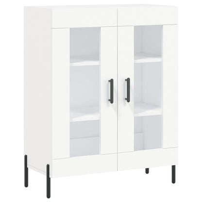 Highboard 69.5x34x180 cm Engineered Wood 2 Glass Doors White
