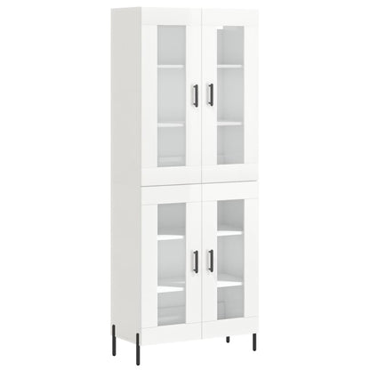 vidaXL Highboard High Gloss White 69.5x34x180 cm Engineered Wood