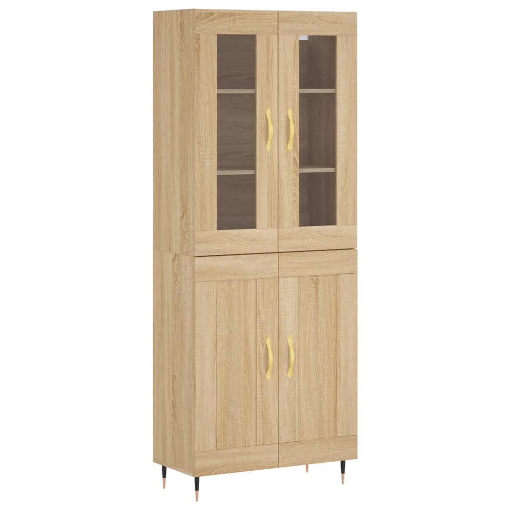 Highboard 69.5x34x180 cm Engineered Wood 2 Wood Doors Sonoma oak