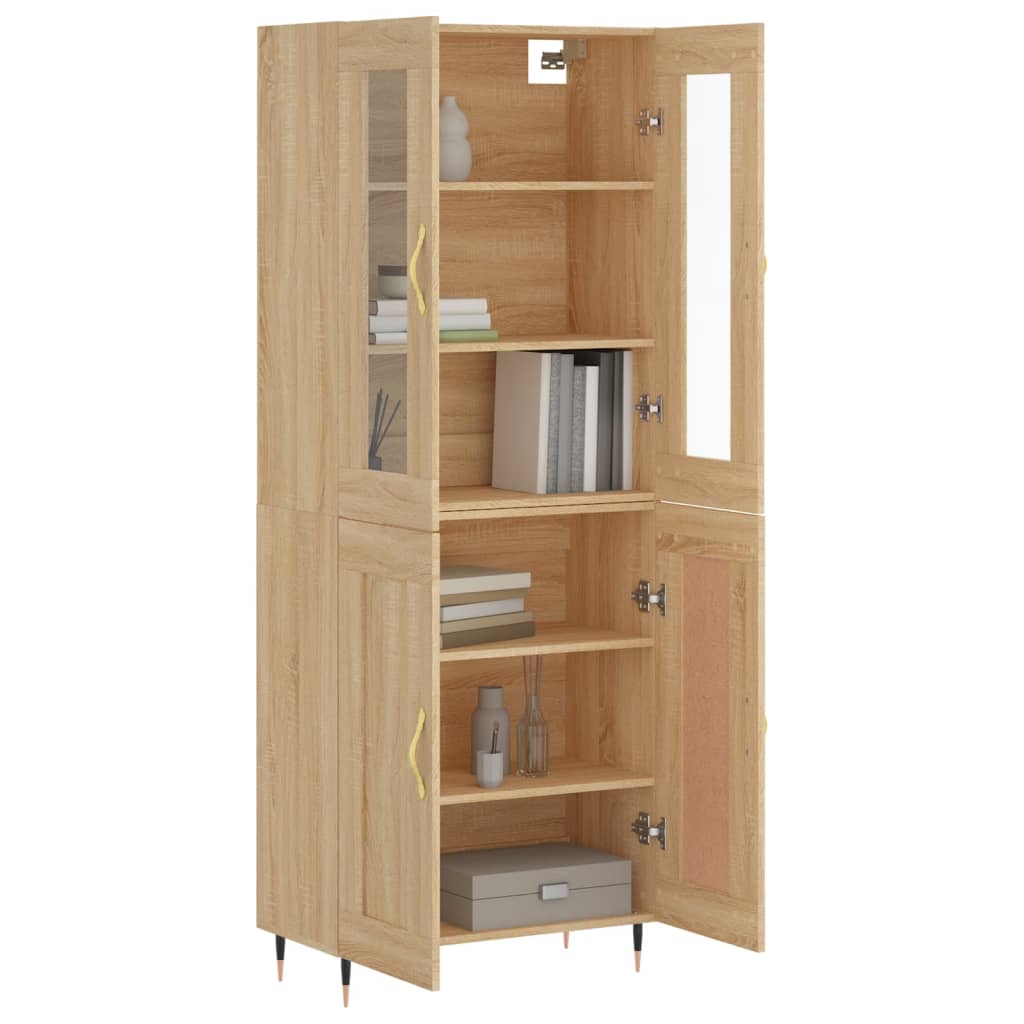 Highboard 69.5x34x180 cm Engineered Wood 2 Wood Doors Sonoma oak