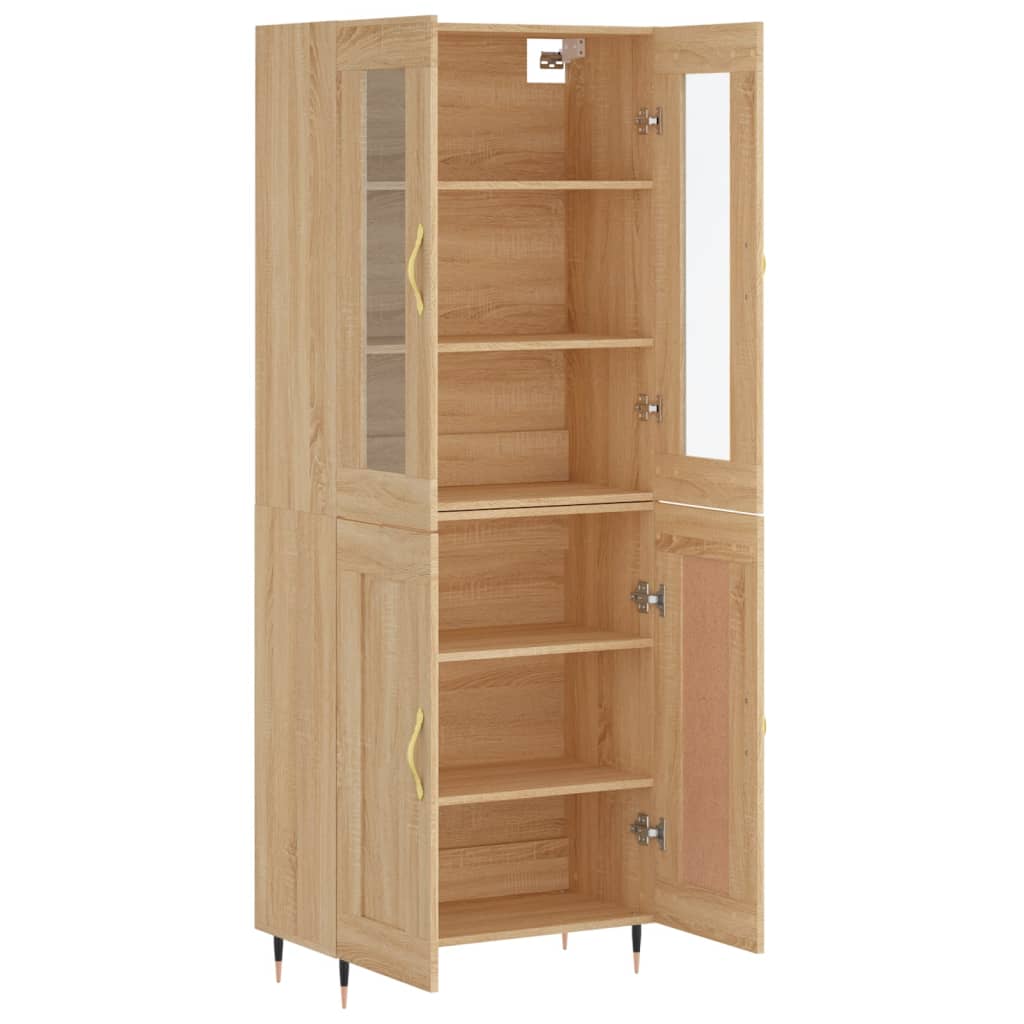 Highboard 69.5x34x180 cm Engineered Wood 2 Wood Doors Sonoma oak