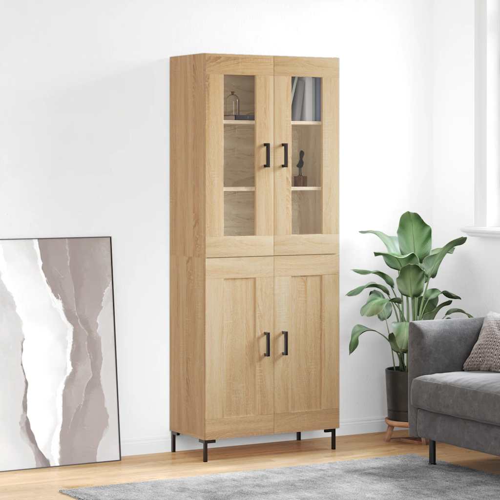 Highboard 69.5x34x180 cm Engineered Wood 2 Wood Doors Sonoma oak