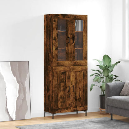 Highboard 69.5x34x180 cm Engineered Wood 2 Wood Doors Smoked oak