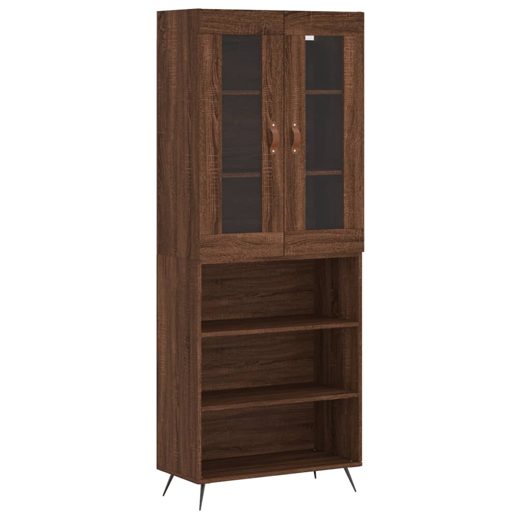 vidaXL Highboard Brown Oak 69.5x34x180 cm Engineered Wood