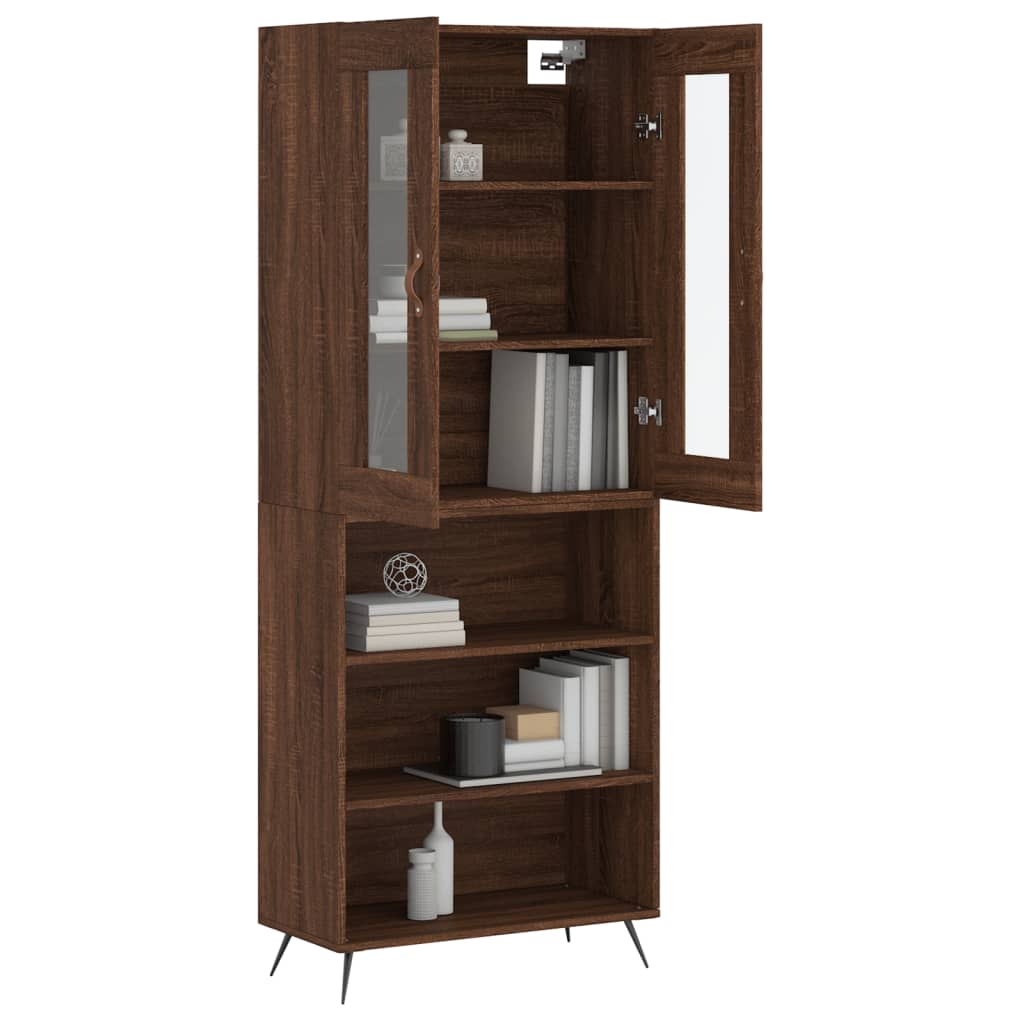 vidaXL Highboard Brown Oak 69.5x34x180 cm Engineered Wood