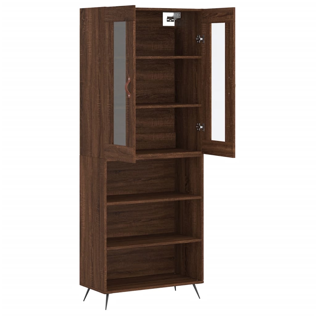 vidaXL Highboard Brown Oak 69.5x34x180 cm Engineered Wood