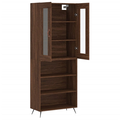 vidaXL Highboard Brown Oak 69.5x34x180 cm Engineered Wood