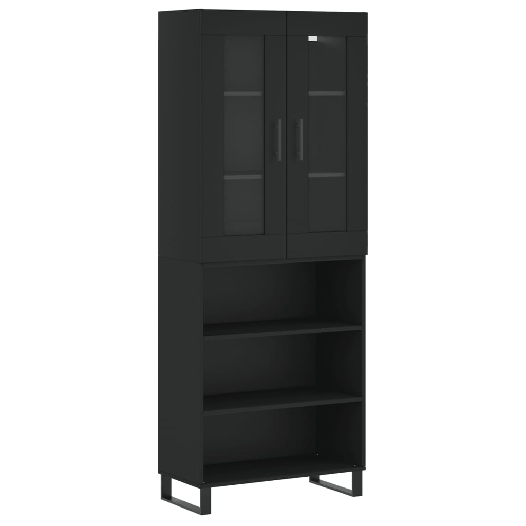 vidaXL Highboard Black 69.5x34x180 cm Engineered Wood