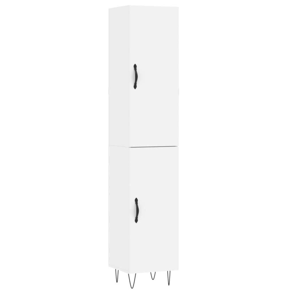 Highboard 34.5x34x180 cm Engineered Wood 1 Door White