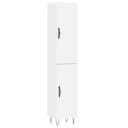 Highboard 34.5x34x180 cm Engineered Wood 1 Door White