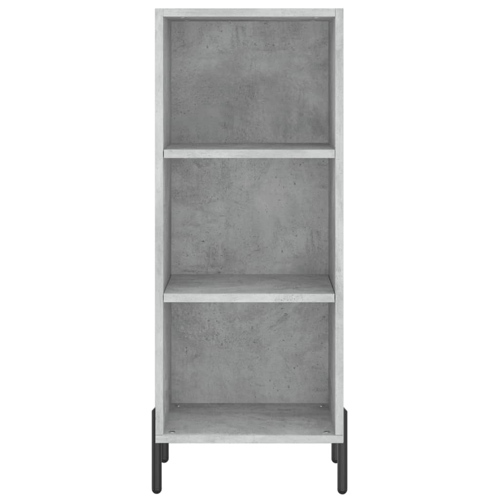 Highboard 34.5x34x180 cm Engineered Wood 3 Shelves Concrete grey