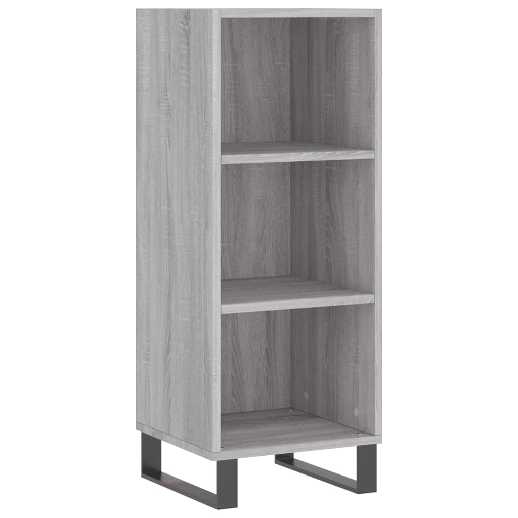 Highboard 34.5x34x180 cm Engineered Wood 3 Shelves Grey sonoma