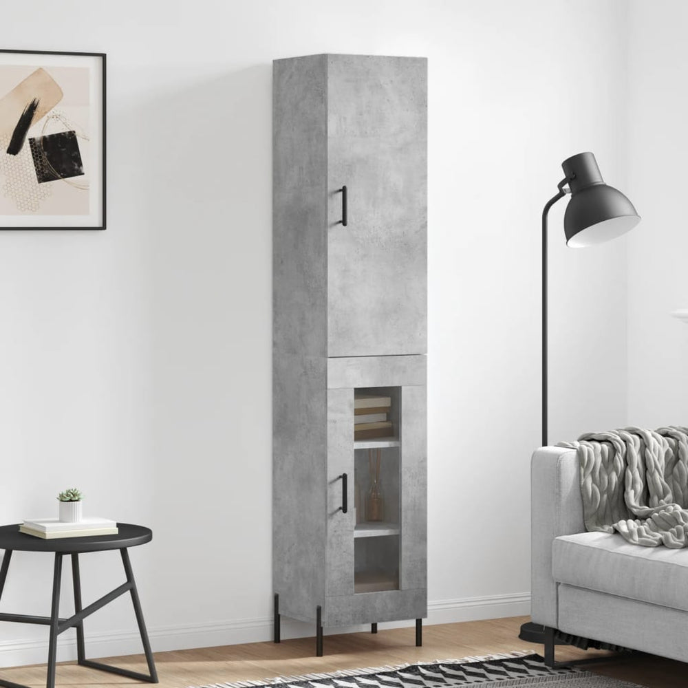 vidaXL Highboard 34.5x34x180 cm Engineered Wood 1 Glass Door
