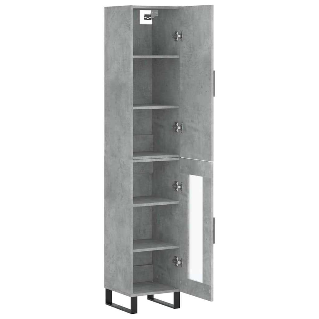 vidaXL Highboard Concrete Grey 34,5x34x180 cm Engineered Wood 3