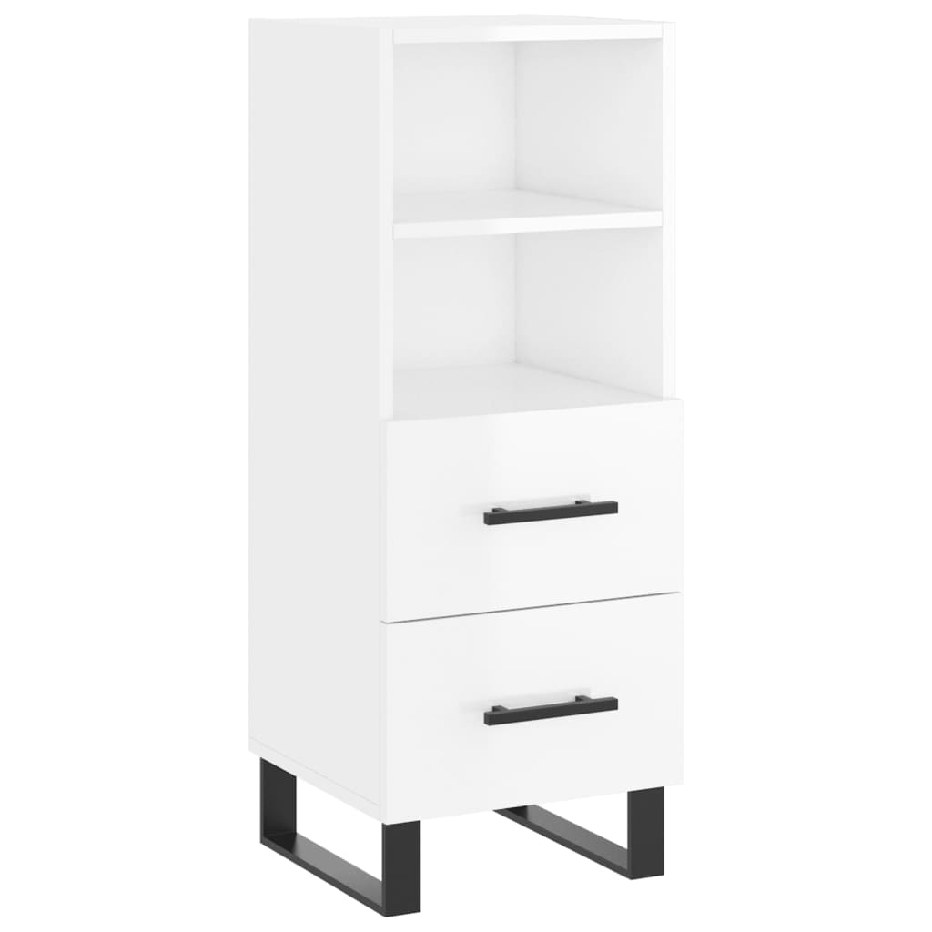 vidaXL Highboard High Gloss White 34.5x34x180 cm Engineered Wood