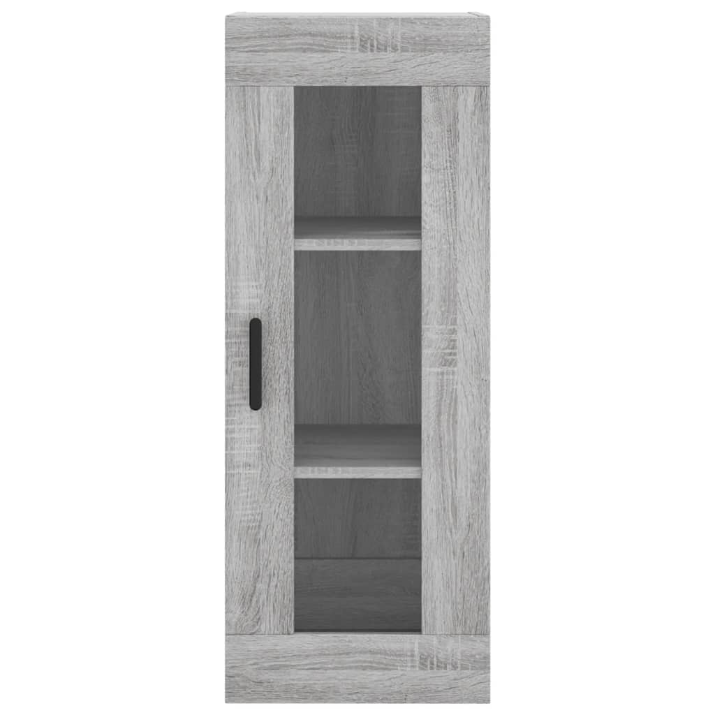 Highboard 34.5x34x180 cm Engineered Wood 1 Glass Door Grey sonoma