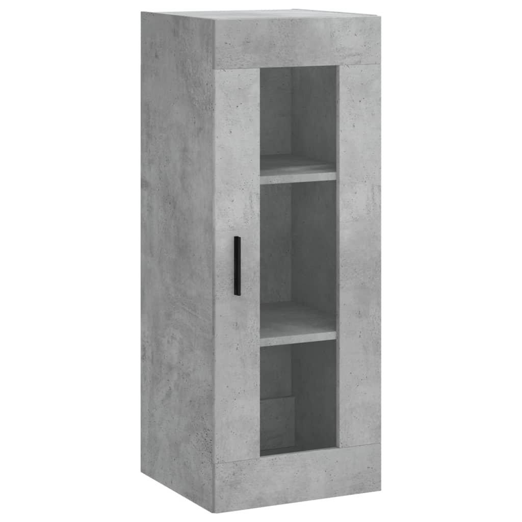 Highboard 34.5x34x180 cm Engineered Wood 1 Glass Door Concrete grey