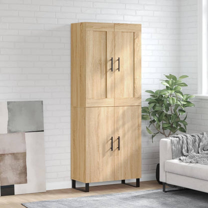 Highboard 69.5x34x180 cm Engineered Wood 2 Doors Sonoma oak