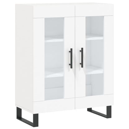 Highboard 69.5x34x180 cm Engineered Wood 2 Glass Doors White