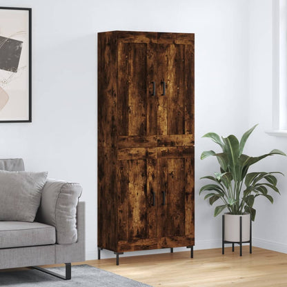 Highboard 69.5x34x180 cm Engineered Wood 2 Wood Doors Smoked oak
